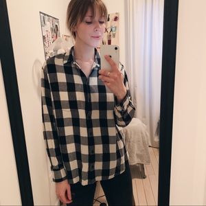 Madewell Black and White Flannel